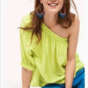 NWT Anthropologie Maeve Canary Leonie One-Shoulder Top / Size S